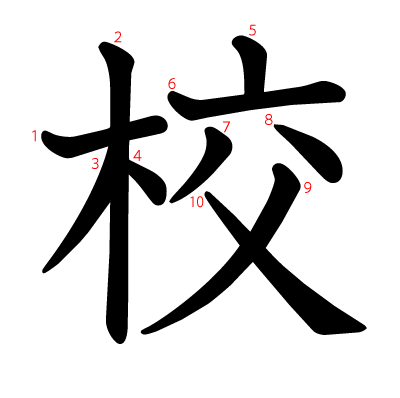 校の教科書体(筆順付き)