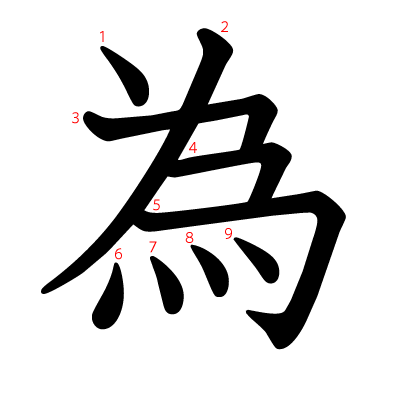 為の教科書体(筆順付き)