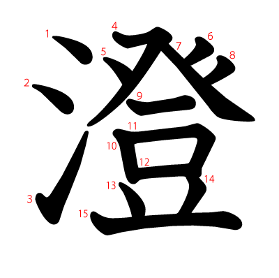 澄の教科書体(筆順付き)