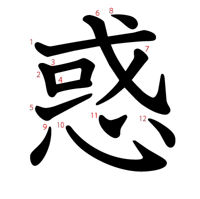 惑の教科書体(筆順付き)