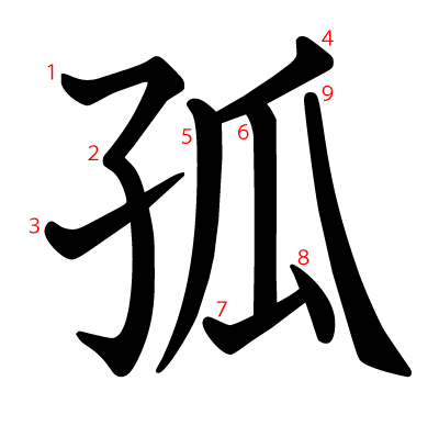 漢字 孤 の部首 画数 読み方 筆順 意味など