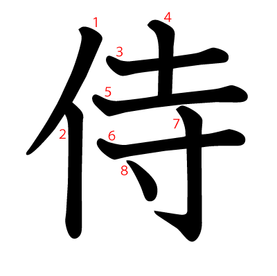 漢字「侍」について