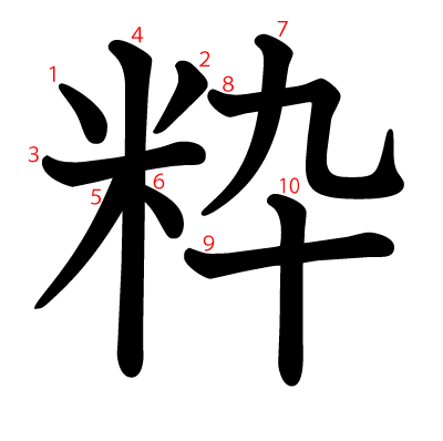 粋の教科書体(筆順付き)