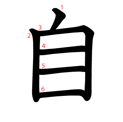 自の教科書体(筆順付き)