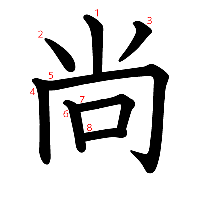 尚の教科書体(筆順付き)