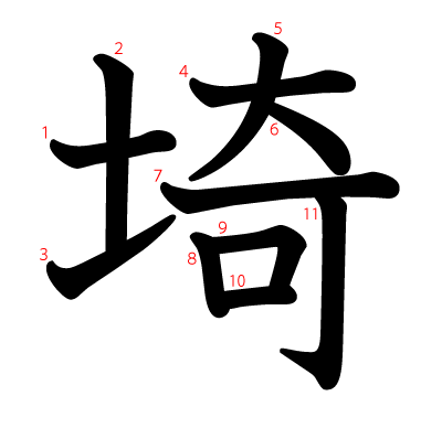 埼の教科書体(筆順付き)