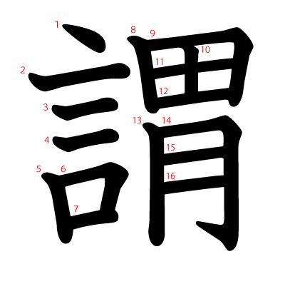 謂の教科書体(筆順付き)