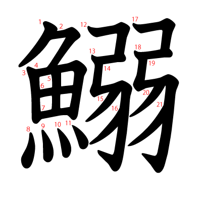 鰯の教科書体(筆順付き)