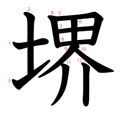 堺の教科書体(筆順付き)
