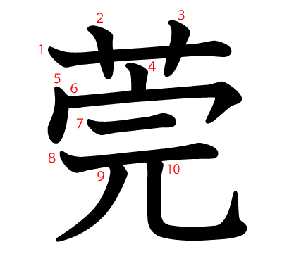 莞の教科書体(筆順付き)