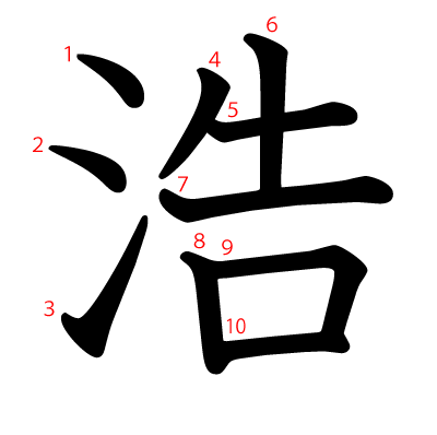 浩の教科書体(筆順付き)