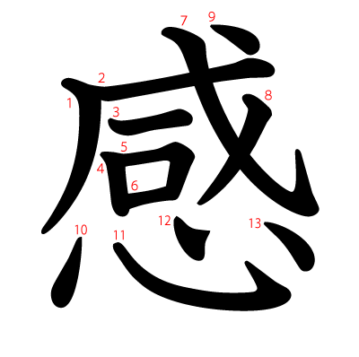 感の教科書体(筆順付き)