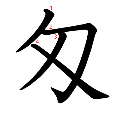 匁の教科書体(筆順付き)