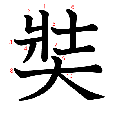 奘の教科書体(筆順付き)