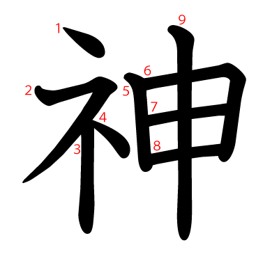 漢字「神」の部首・画数・読み方・筆順・意味など