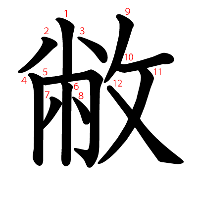 敝の教科書体(筆順付き)