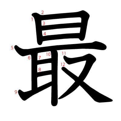 最の教科書体(筆順付き)