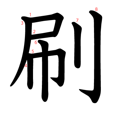 刷の教科書体(筆順付き)