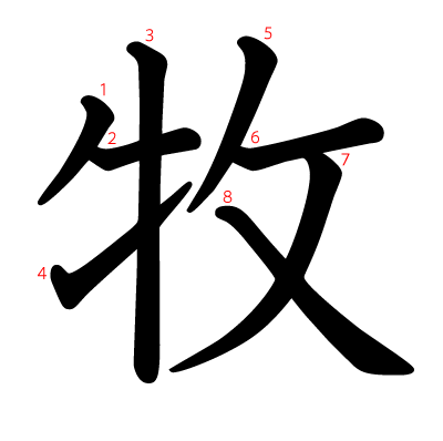 牧の教科書体(筆順付き)