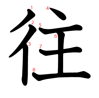 往の教科書体(筆順付き)