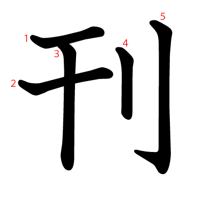刊の教科書体(筆順付き)