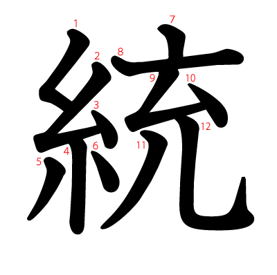 統の教科書体(筆順付き)