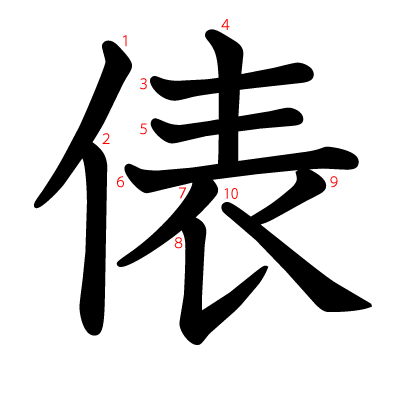 俵の教科書体(筆順付き)