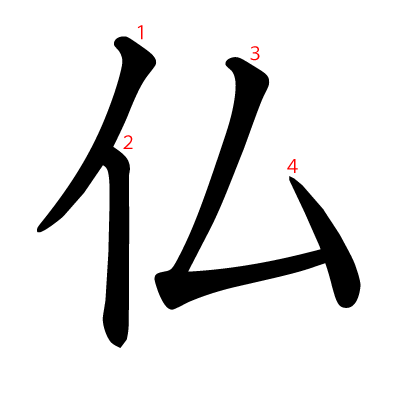 仏の教科書体(筆順付き)