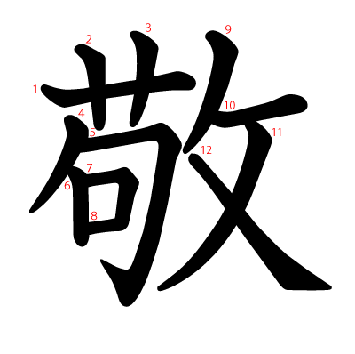 漢字 敬 の部首 画数 読み方 筆順 意味など
