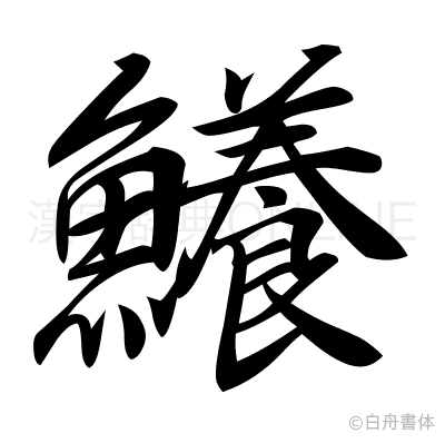 鱶の行書体