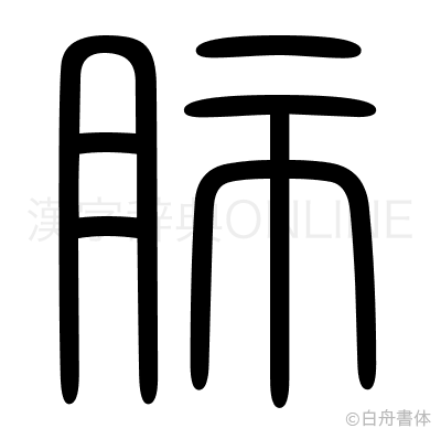 肺の篆書体